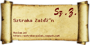 Sztraka Zalán névjegykártya